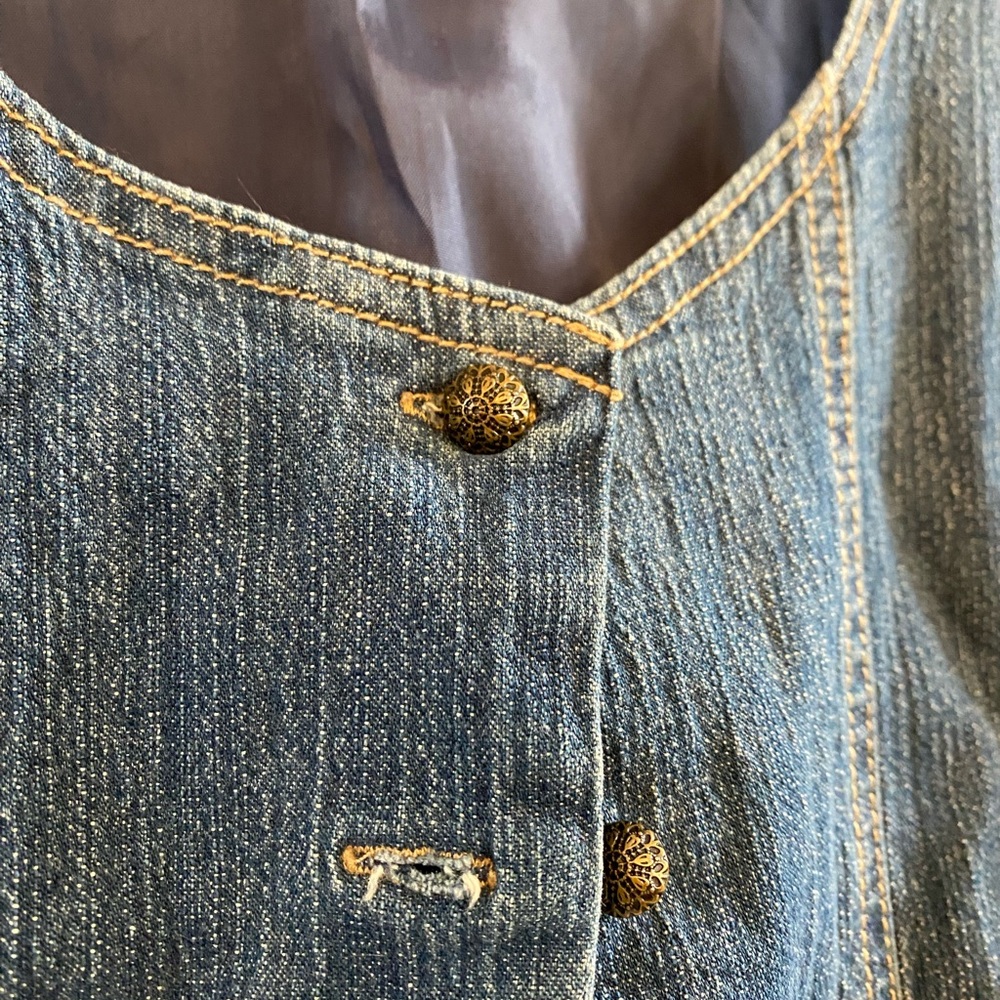 Christopher & Banks Blue Denim Sleeveless Vest - Picture 2 of 4